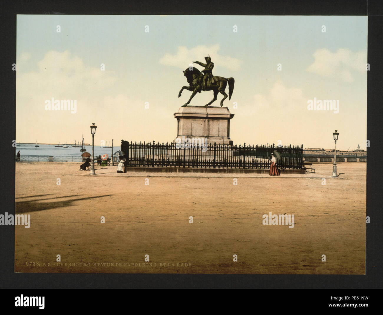 1571 Statua di Napoleone I, Cherbourg, Francia-LCCN2001697637 Foto Stock