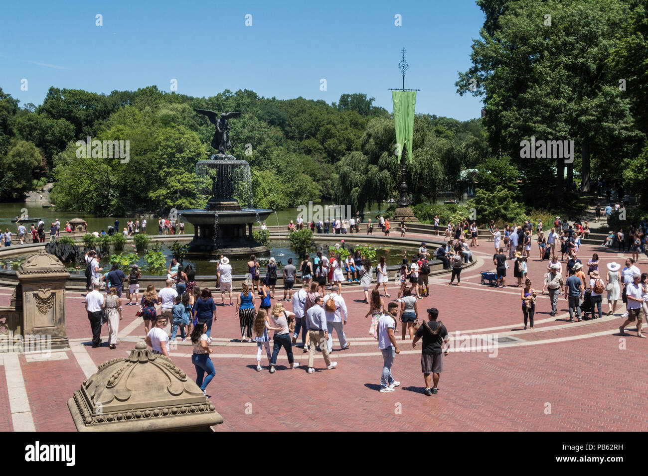 Angelo di acque, Bethesda terrazza, Central Park, New York, Stati Uniti d'America Foto Stock