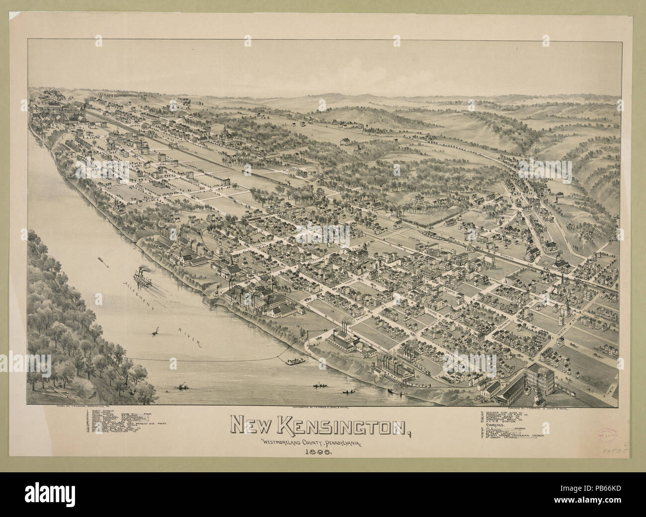 1607 Thaddeus M. Fowler - New Kensington, Westmoreland County, Pennsylvania 1896 - originale Foto Stock