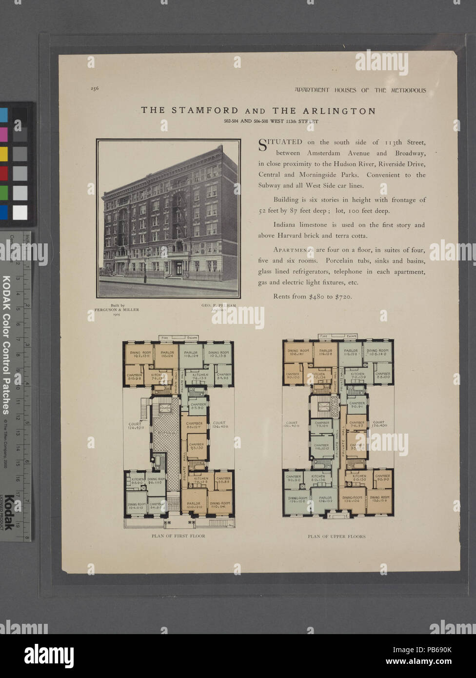 1703 La Stamford e l'Arlington, 502-504 e 506-508 West 113Street; piano di primo piano; piano di piani superiori (NYPL b12647274-465680) Foto Stock