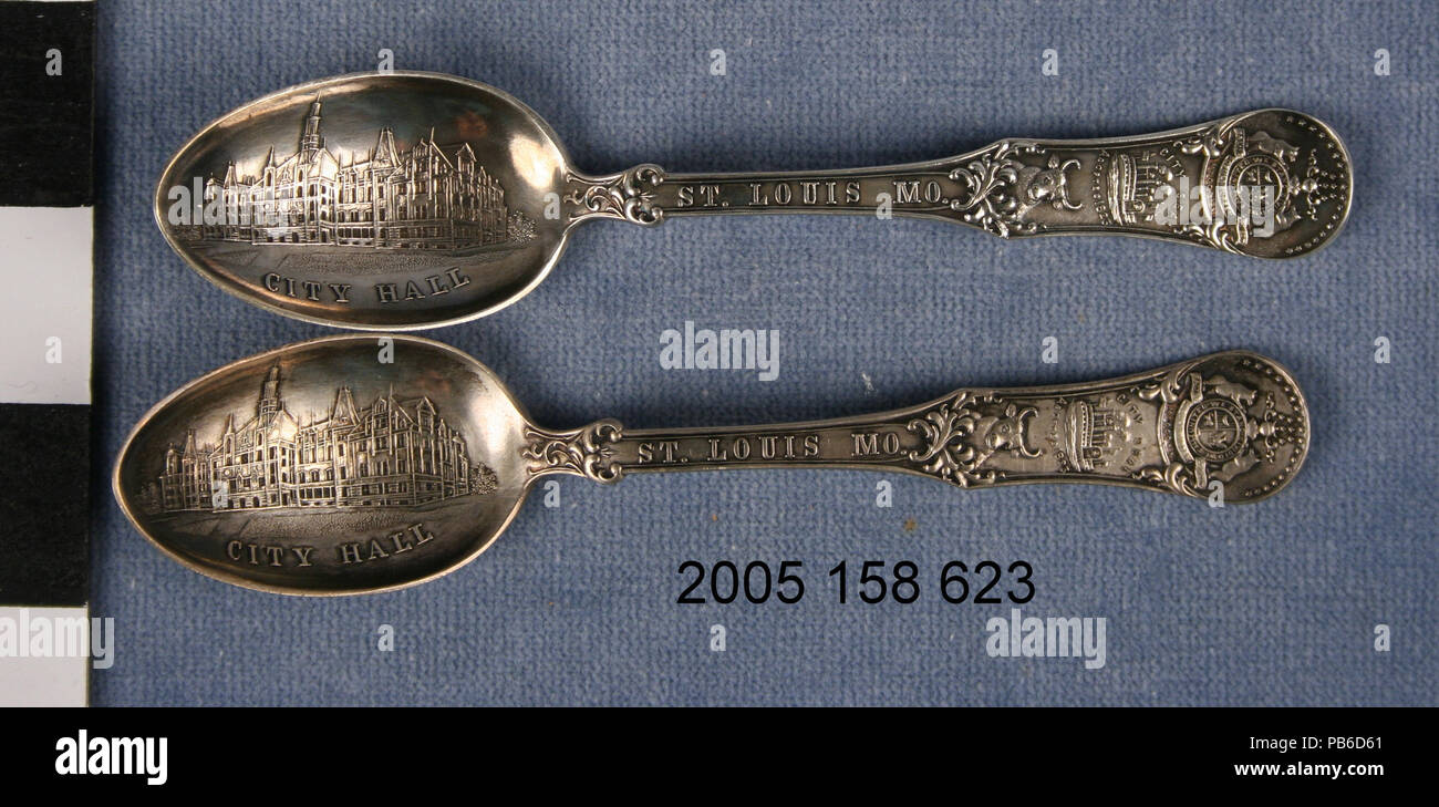 1158 coppia di argento cucchiaini Souvenir Foto Stock
