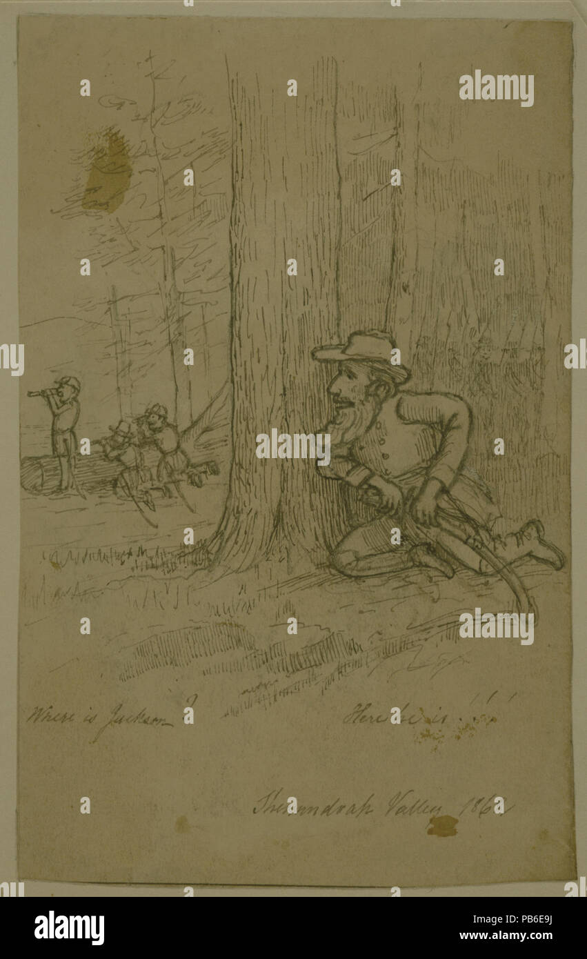 804 disegno a inchiostro "dove è Jackson qui egli è!!!!!" Foto Stock