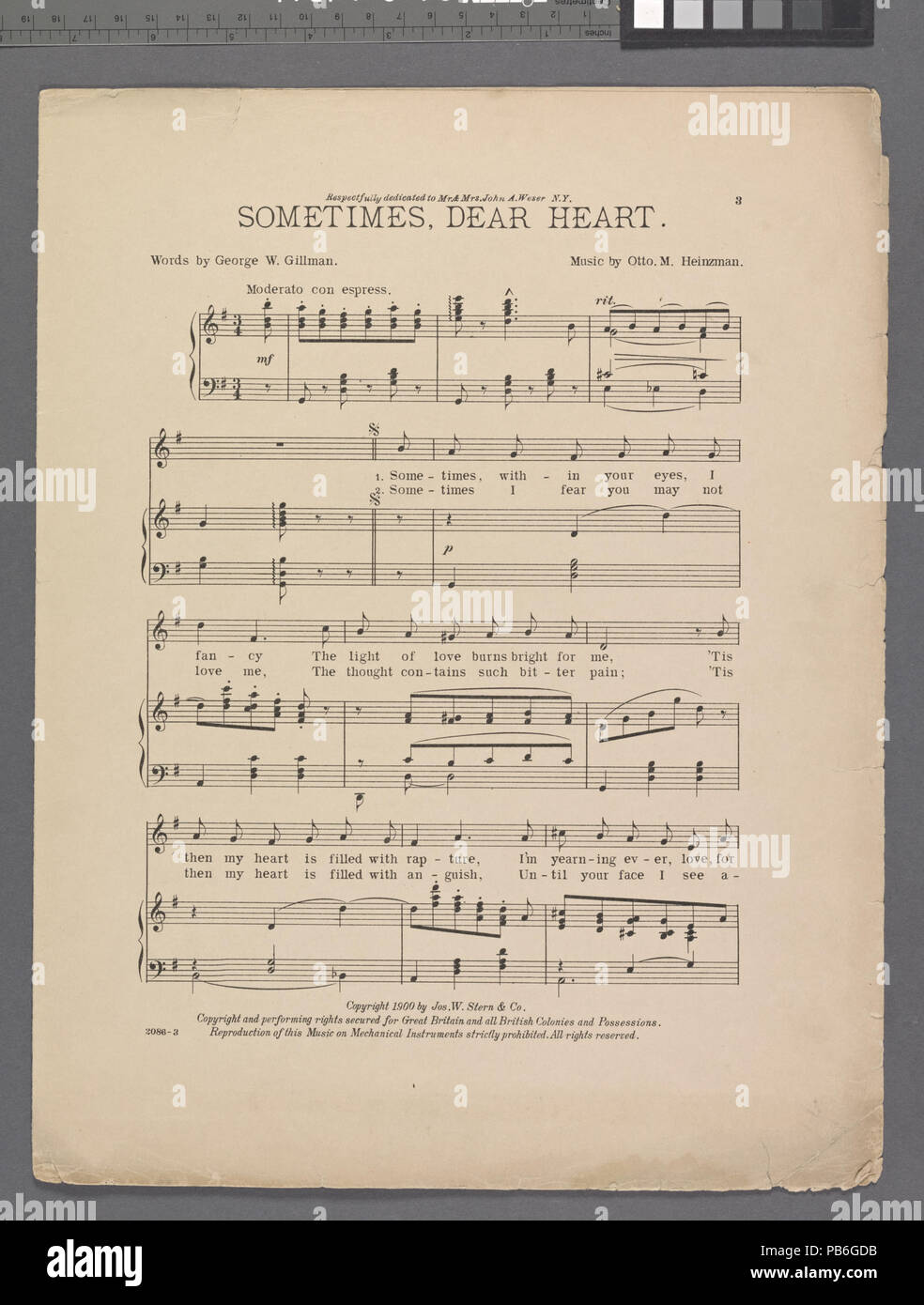 1550 Talvolta, cari cuore (NYPL ADE-609026-1944669) Foto Stock