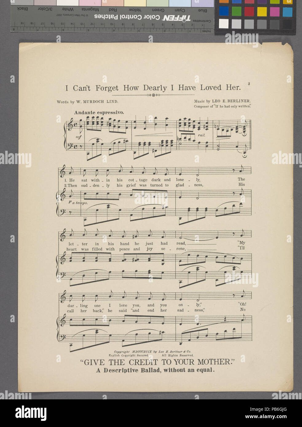 779 non posso dimenticare quanto è caro ho amato la sua (NYPL ADE-608765-1990313) Foto Stock