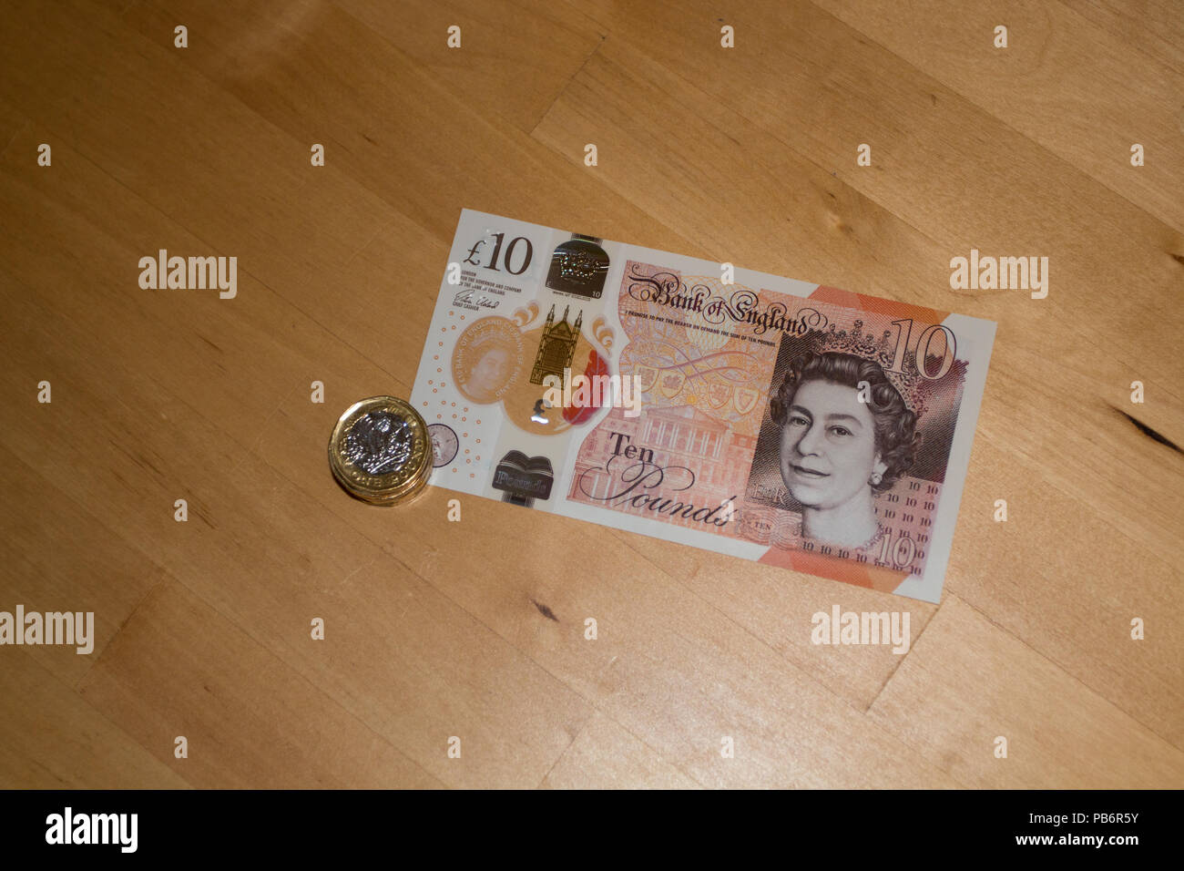 Dieci POUND NOTA: nuovo dieci Pound nota rilasciata nel 2018 Foto Stock