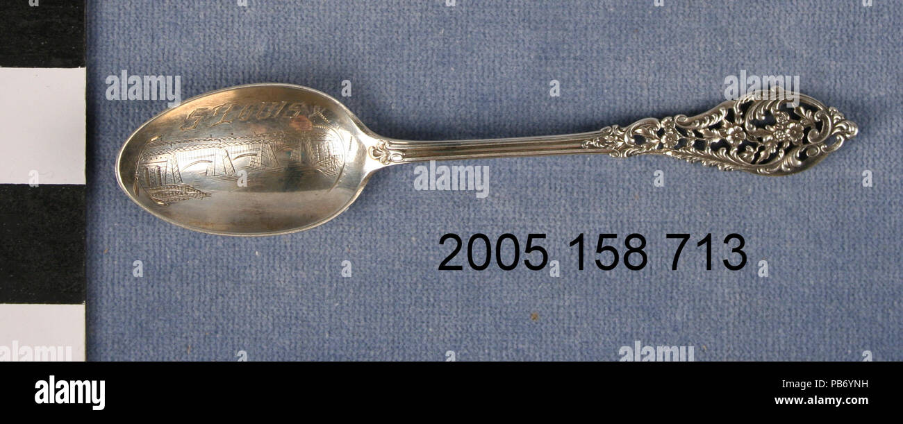 1537 Silver Souvenir cucchiaino incisi LLH-1894 Foto Stock