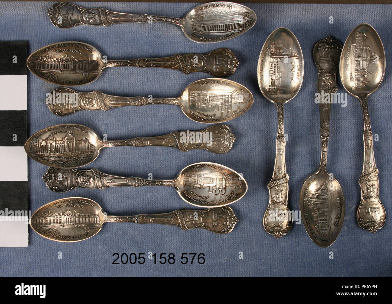1537 Silver fiera mondiale del cucchiaio di Souvenir impostato Foto Stock