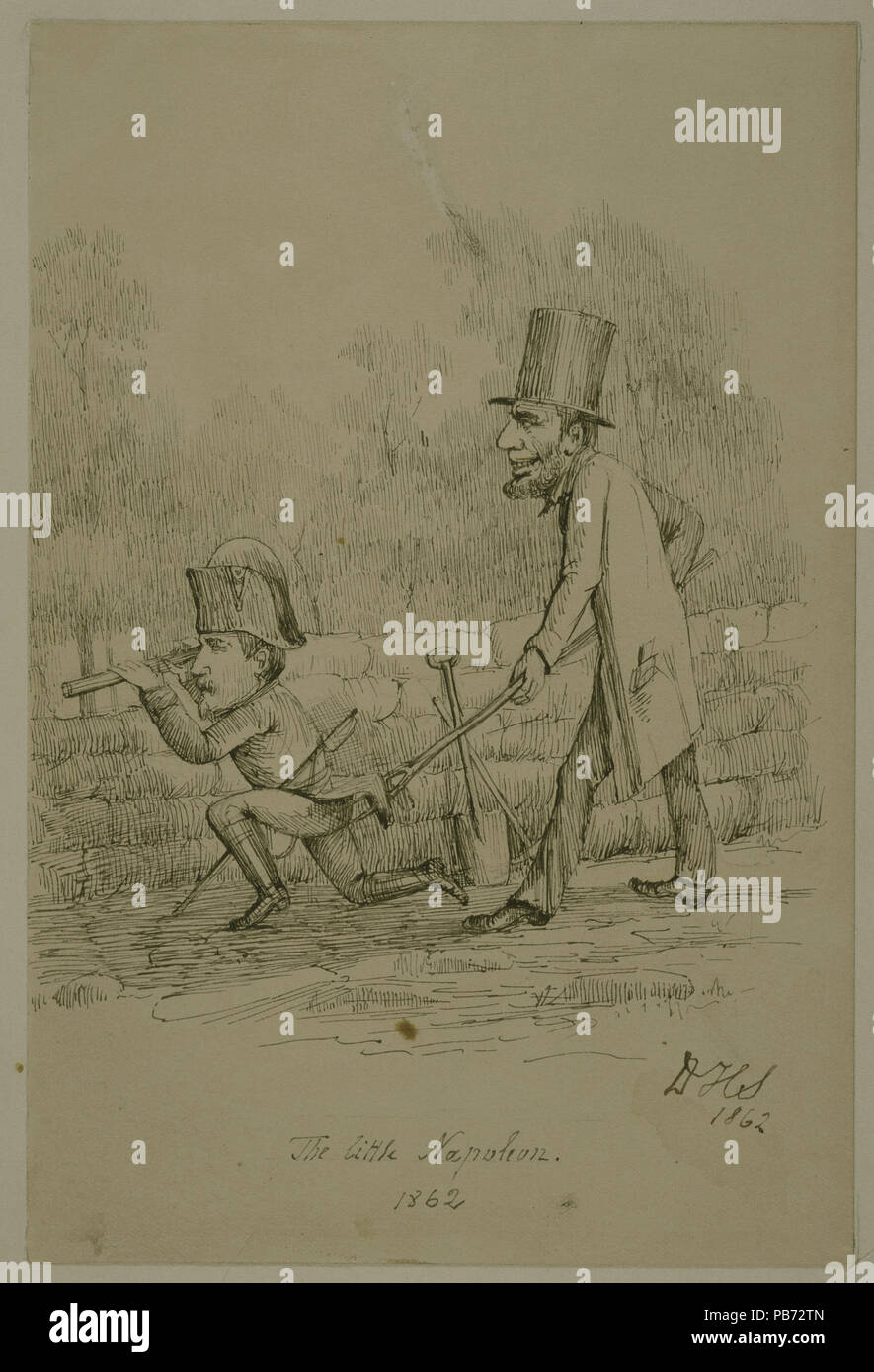 804 disegno a inchiostro "Il piccolo Napoleone" di David H. Strother Foto Stock