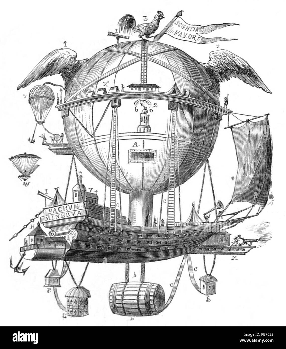 1867 meravigliose salite a palloncino, 1870 - La Minerva Foto Stock