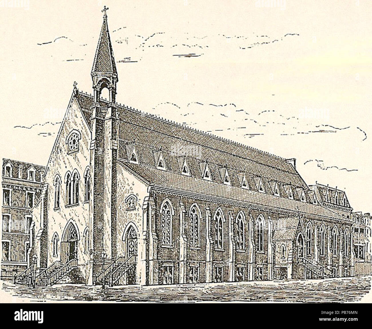 . Inglese: prima chiesa di San Vincenzo Ferrer edificio sulla Lexington Avenue a Manhattan. Demolita per far posto attuale chiesa edificio nel 1914. Data sconosciuta, prima del 1914 la demolizione dell'edificio rappresentato 1581 StVincentFerrer1869 Foto Stock