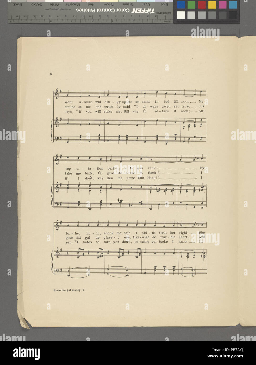 1538 Poiché ho'se ottenuto denaro in de bank (NYPL ADE-610214-1816754) Foto Stock