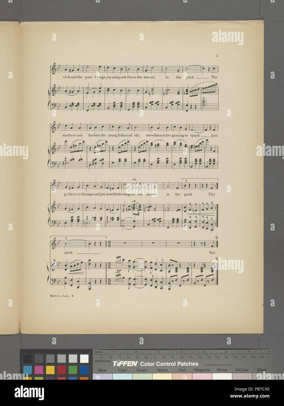 1658 La musica nel parco (NYPL ADE-464223-1709757) Foto Stock