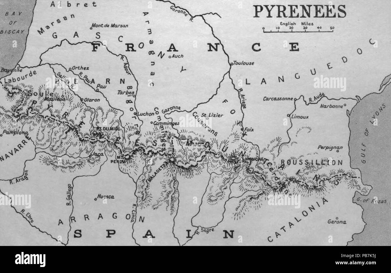 993 Mappa - un libro dei Pirenei Foto Stock