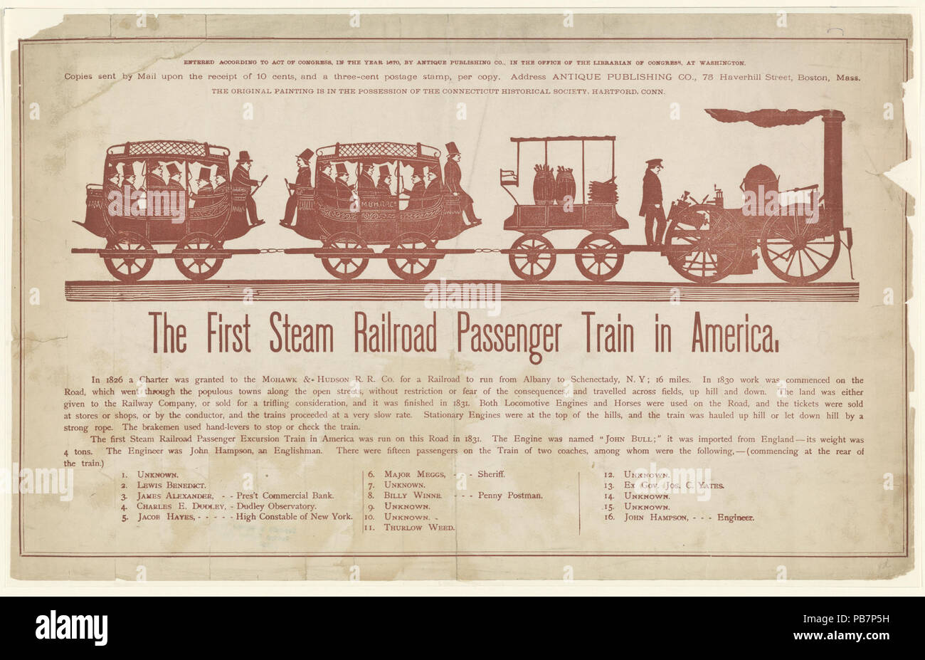 1634 La prima ferrovia a vapore treni passeggeri in America LCCN2001698157 Foto Stock