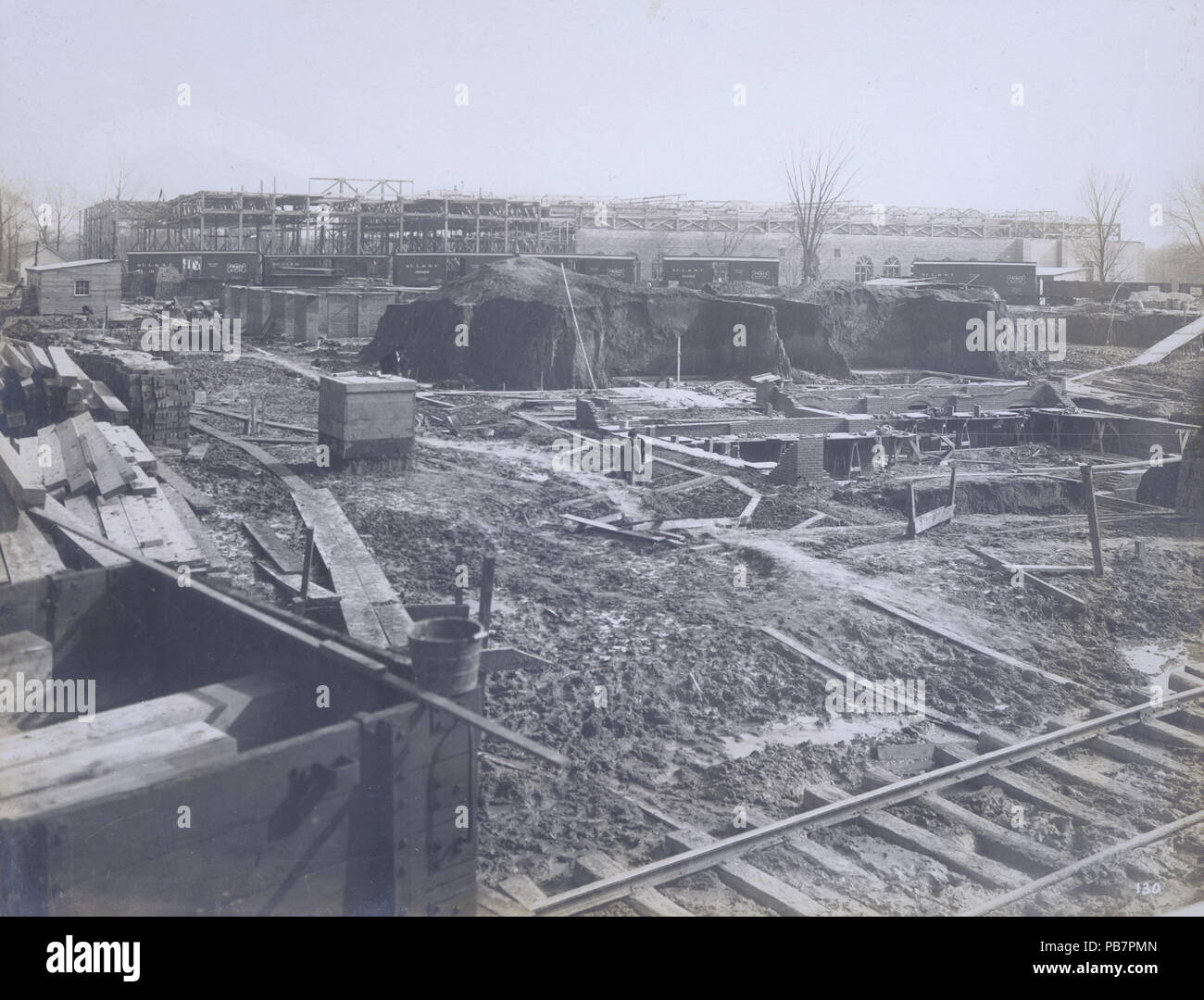 1812 Vista di scavo di fondazione durante la costruzione del palazzo di arte al 1904 Fiera Mondiale del sito, Giugno 1902 Foto Stock