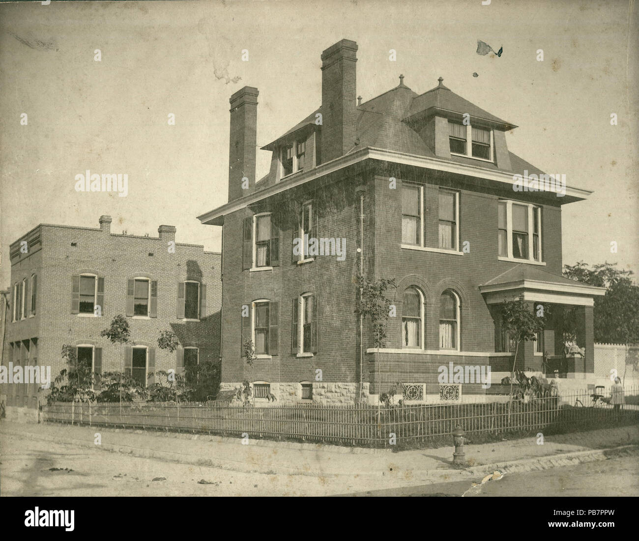 1855 William Brix Residence. La seconda strada e Oak Street, Washington, MO. Washington Post ufficio stampa nella parte posteriore Foto Stock