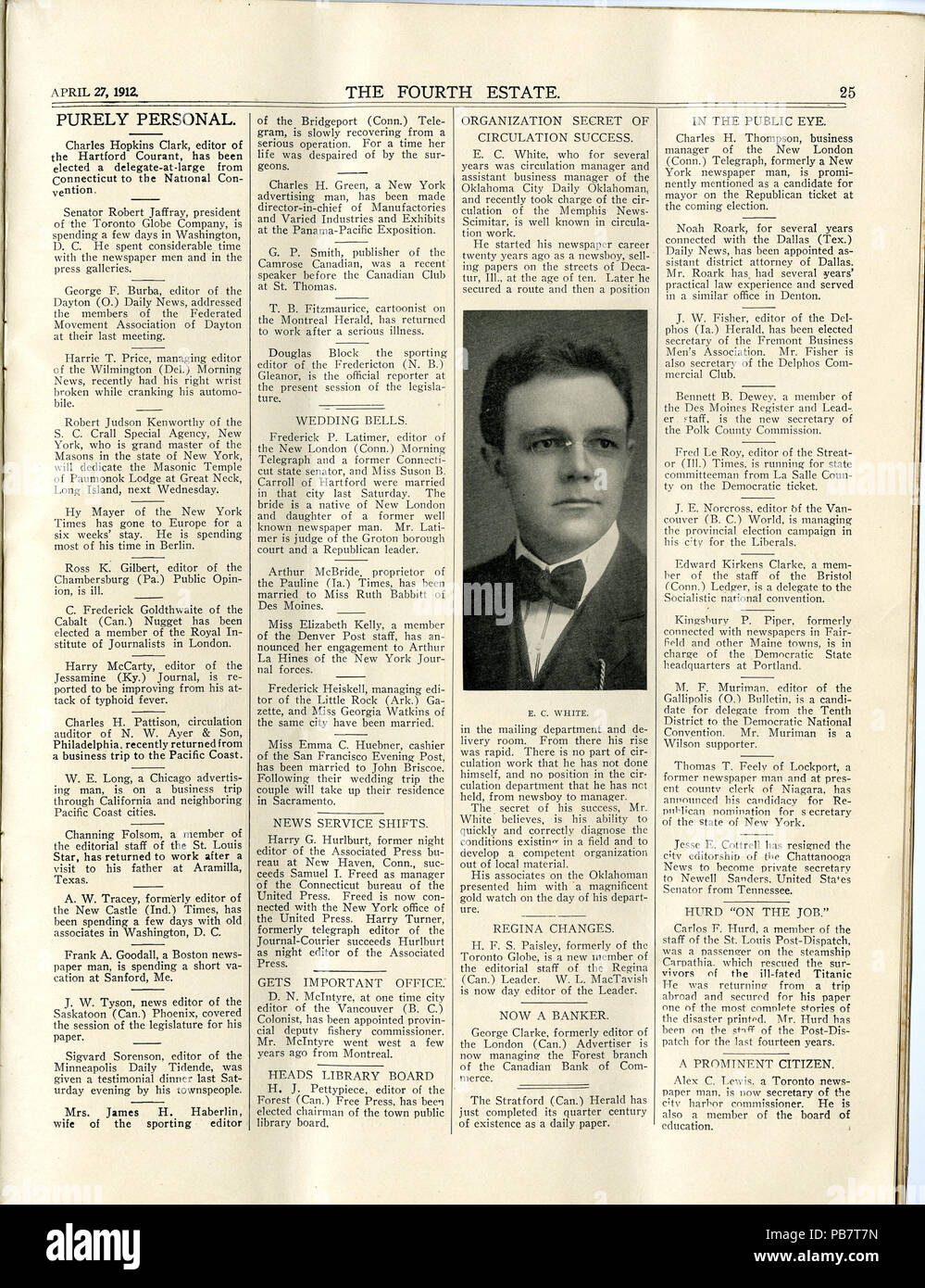 814 Il problema di "Il Quarto Stato" (n. 948), 27 aprile 1912 Foto Stock