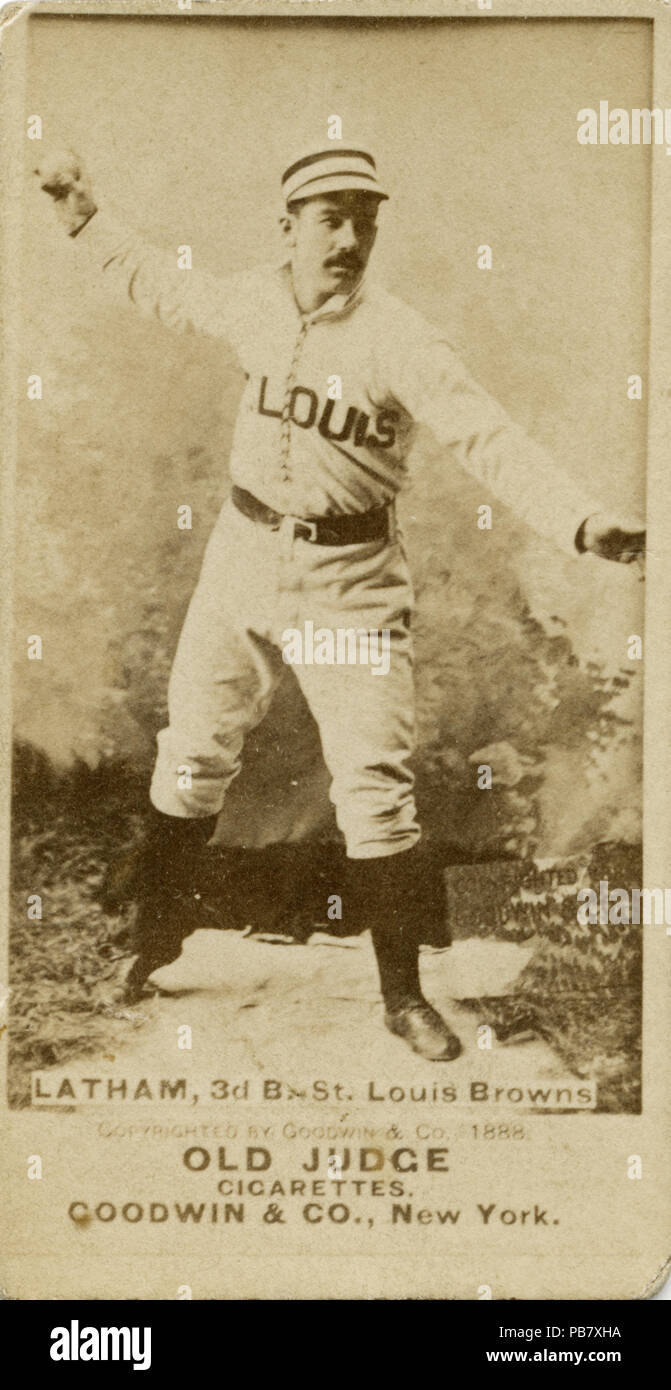 1131 vecchio giudice Goodwin e società scheda di baseball per St. Louis Brown's Arlie Latham Foto Stock