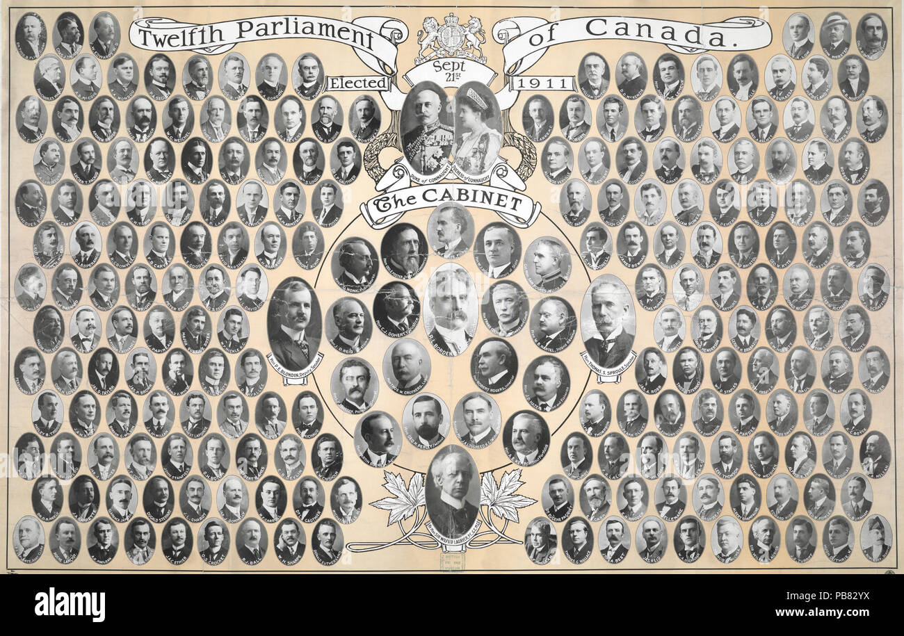 1779 dodicesimo Parlamento del Canada. Eletto settembre 21st, 1911. Giornale canadese foto di associazione (HS85-10-25068) Foto Stock