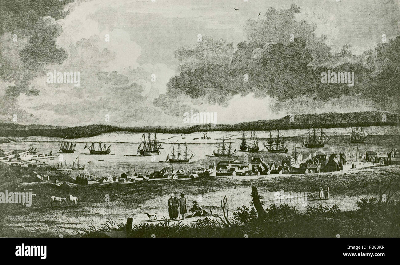 739 Halifax guardando giù George Street, Nova Scotia, Canada, 1759 Foto Stock