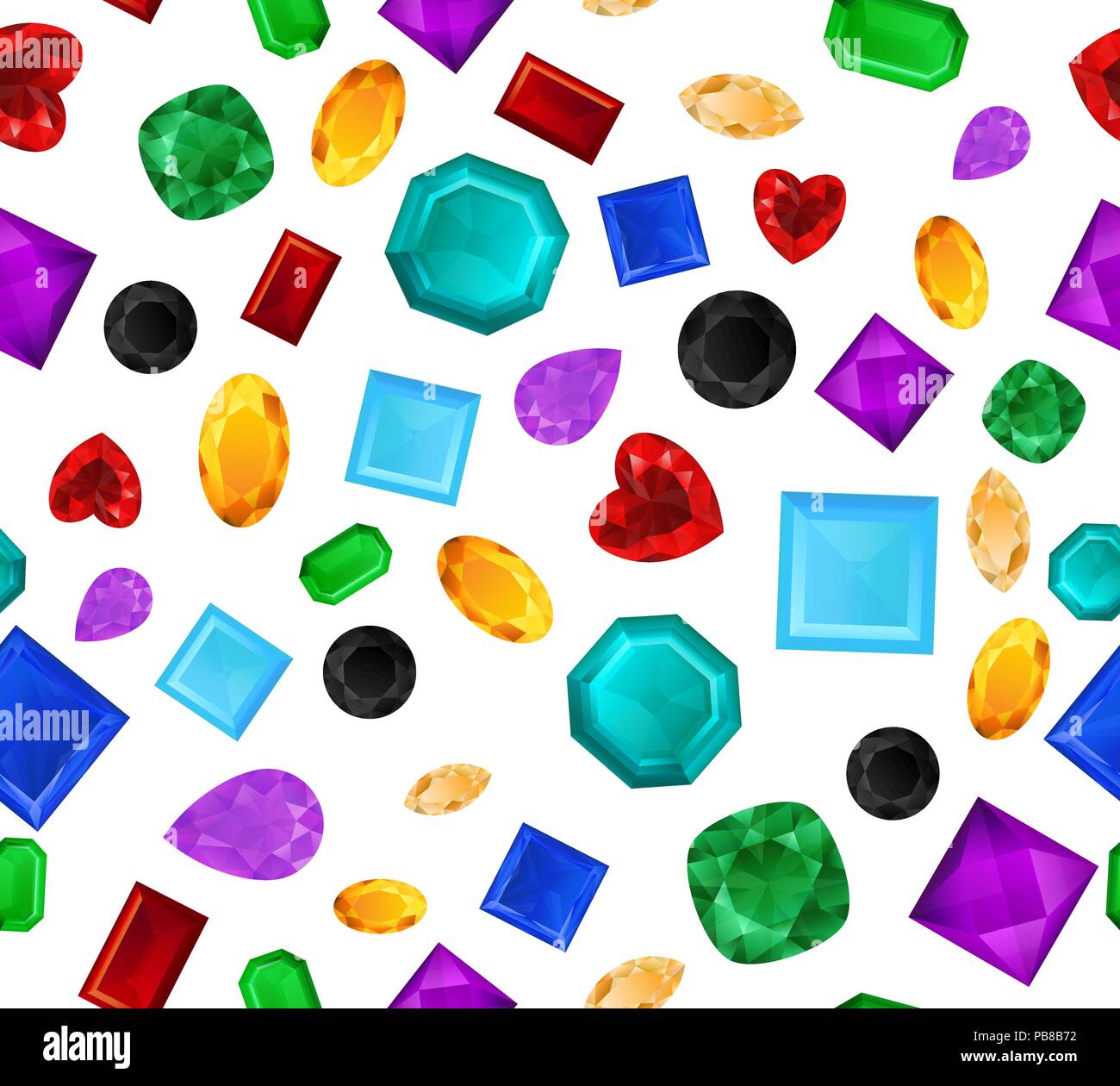Realistico pietre preziose pattern Illustrazione Vettoriale