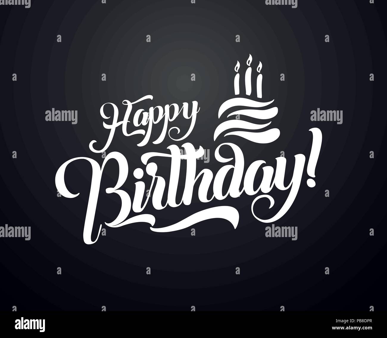 Buon compleanno scritte testo illustrazione vettoriale. Compleanno biglietto di auguri design. Illustrazione Vettoriale