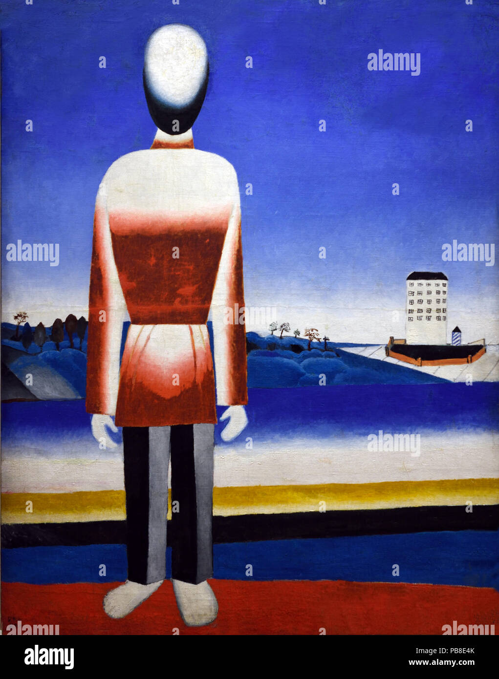 Uomo in un paesaggio Suprematist 1930 Kazimir Malevich 1878-1935 Federazione Russia URSS Foto Stock