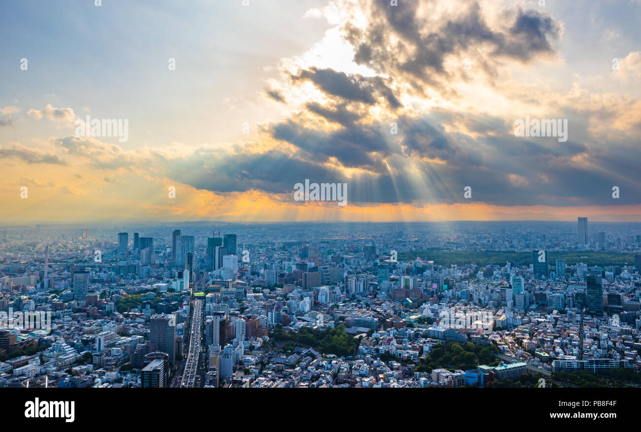 Giappone Tokyo City, Shibuya Ku area, sunset Foto Stock