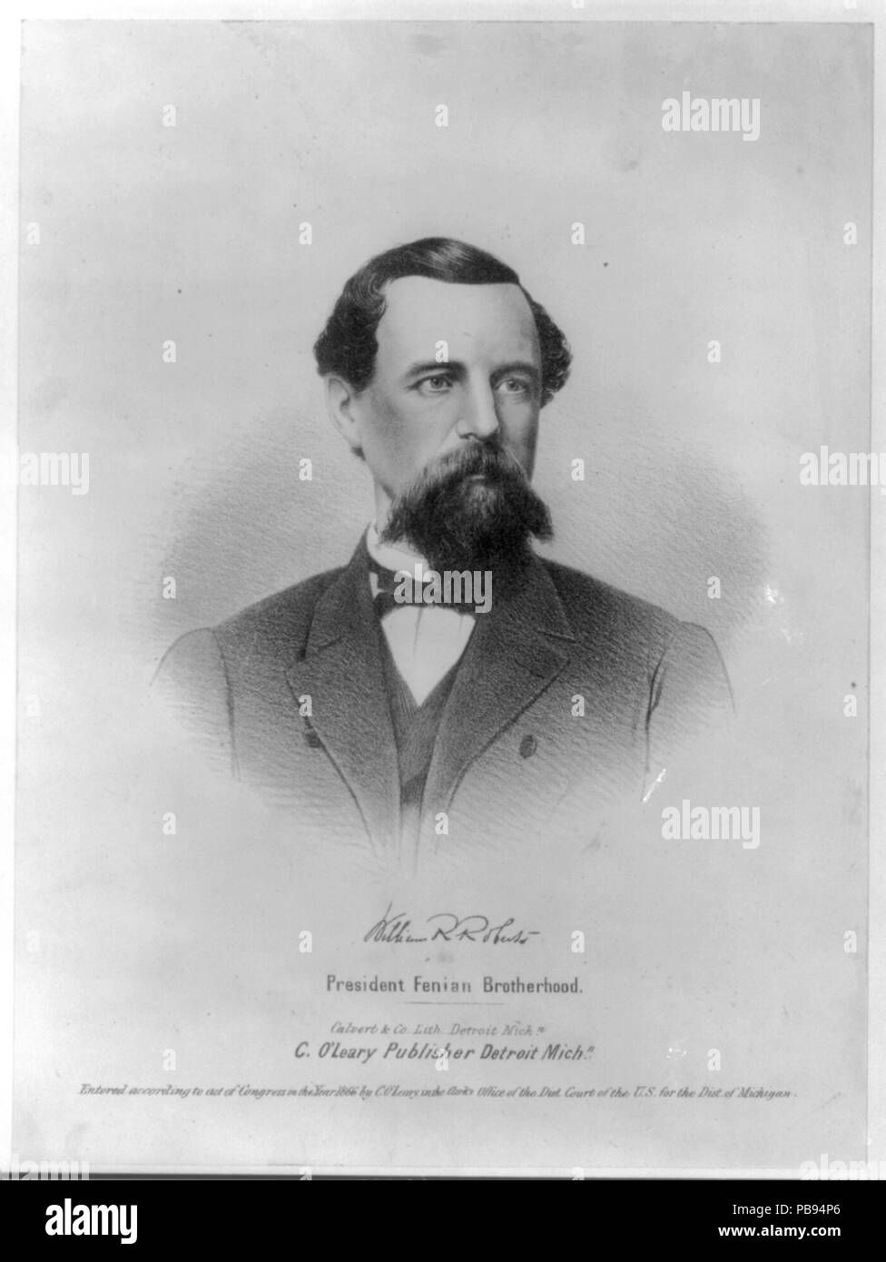 1858 William R. Roberts Presidente Fenian fratellanza LCCN2003666421 Foto Stock