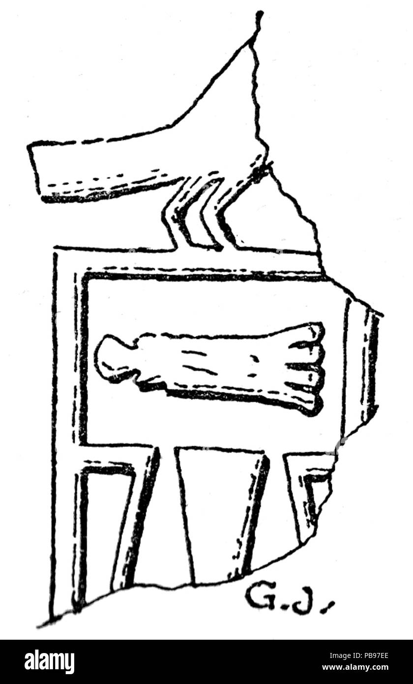 1171 parziale serekh Narmer da Abydos, de Morgan 1897, fig.811 Foto Stock