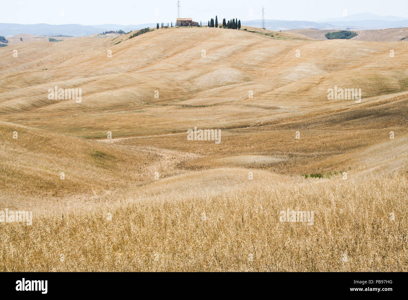 A San Quirico d'Orcia - Italia - su 08/30/2012- paesaggio delle crete senesi in estate Foto Stock