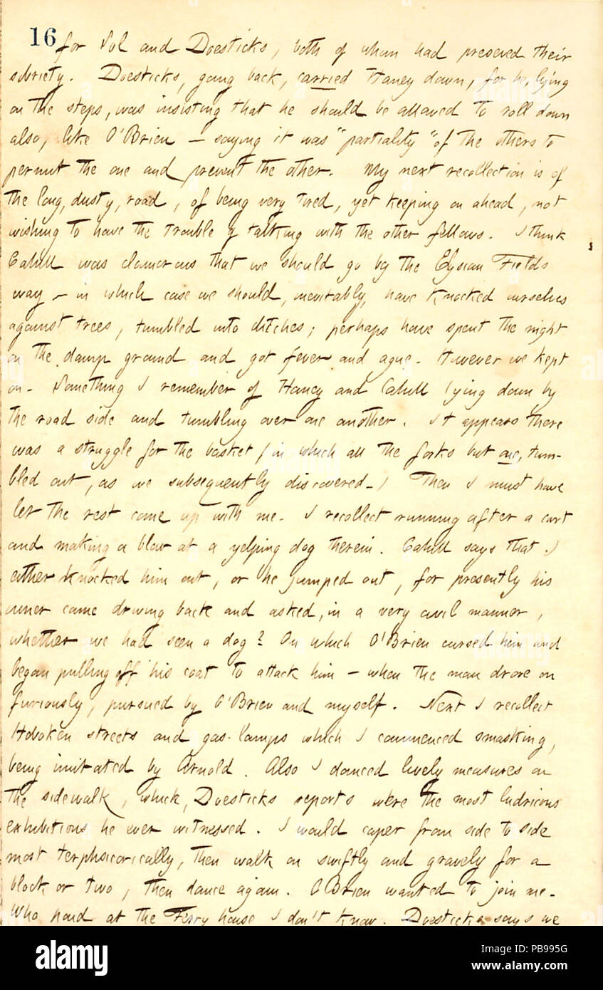 1741 Thomas Butler diari Gunn- Volume 9, pagina 25, 3 novembre 1857 Foto Stock