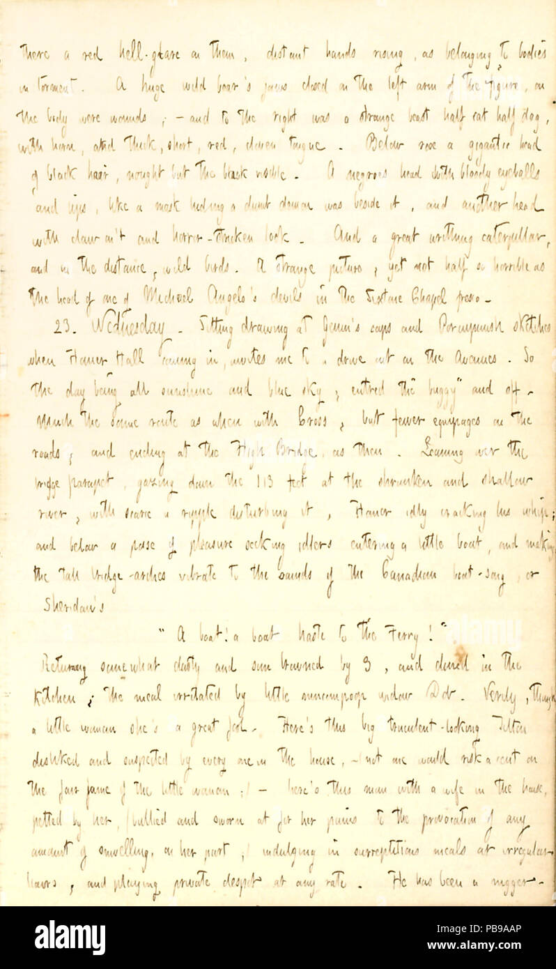 1731 Thomas Butler diari Gunn- Volume 2, pagina 83, 22-23 aprile 1851 Foto Stock