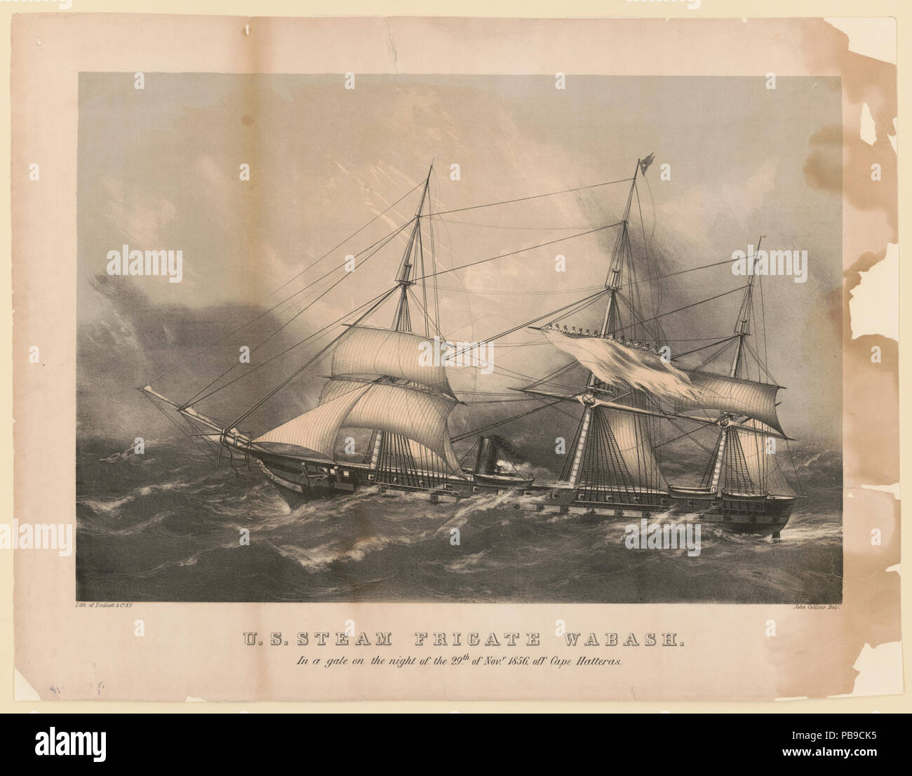 1786 U.S. fregata a vapore Wabash. In un vento di tempesta la notte del 29th. Di Novr. 1856, al largo di Capo Hatteras LCCN2003664979 Foto Stock