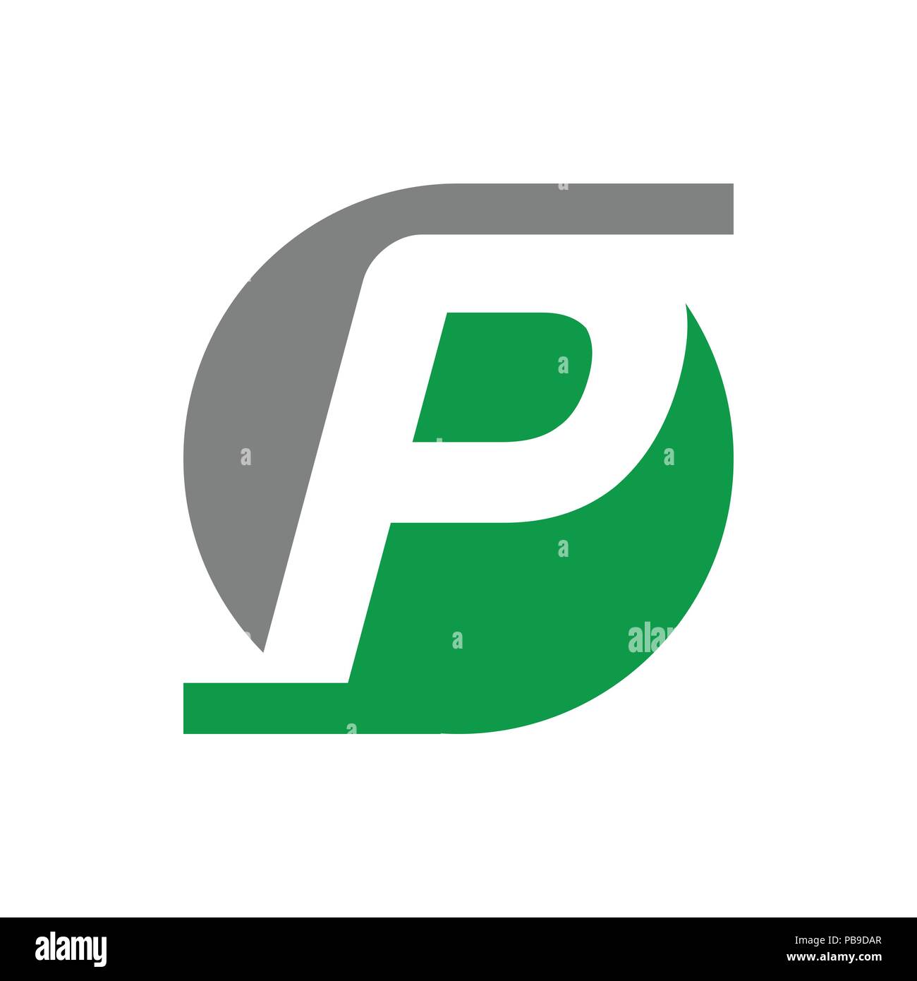 P iniziale Lettermark simbolo vettore Logo grafico del modello di progettazione Illustrazione Vettoriale