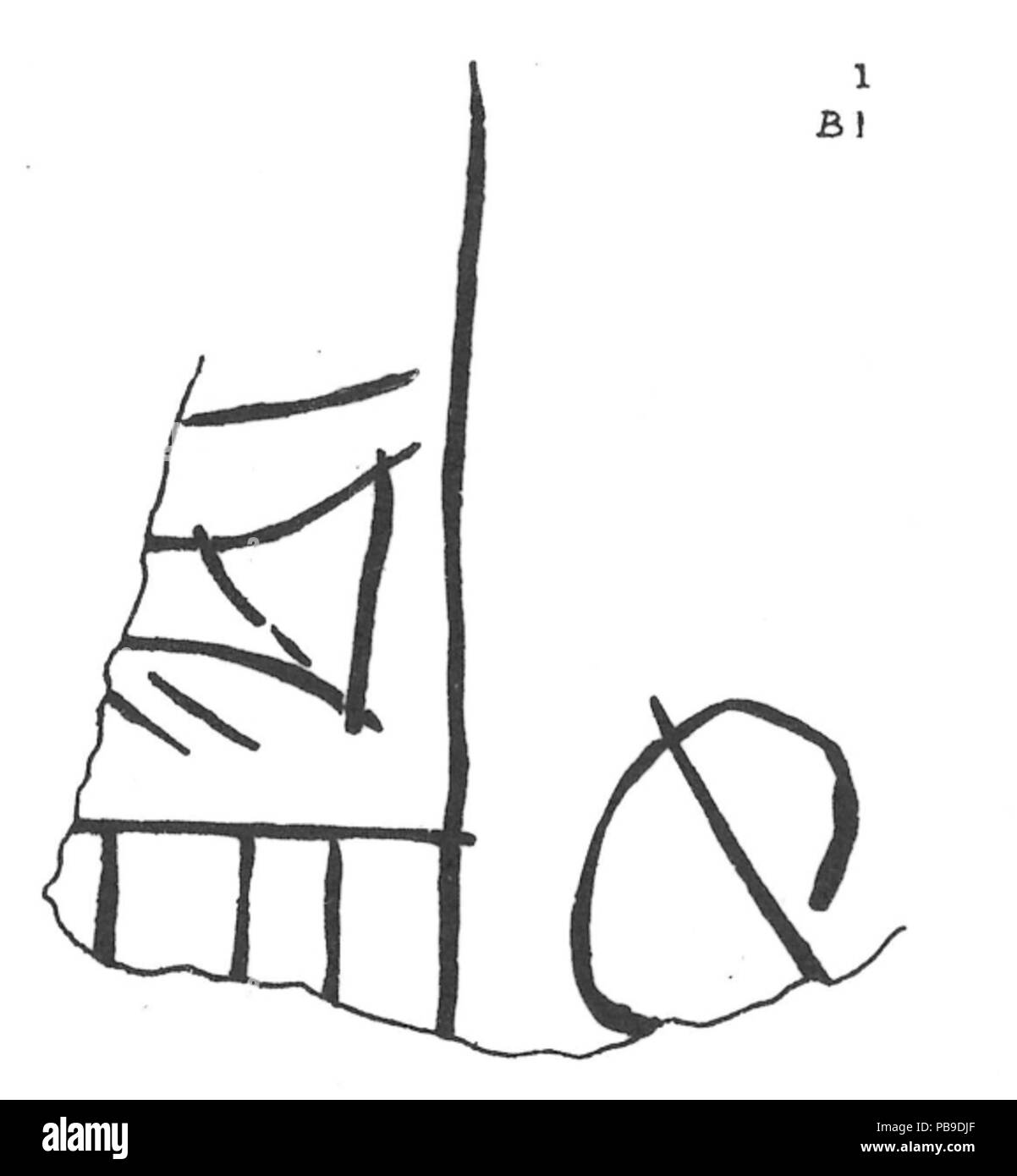 1081 Narmer iscrizione fragmet da Abydos Foto Stock