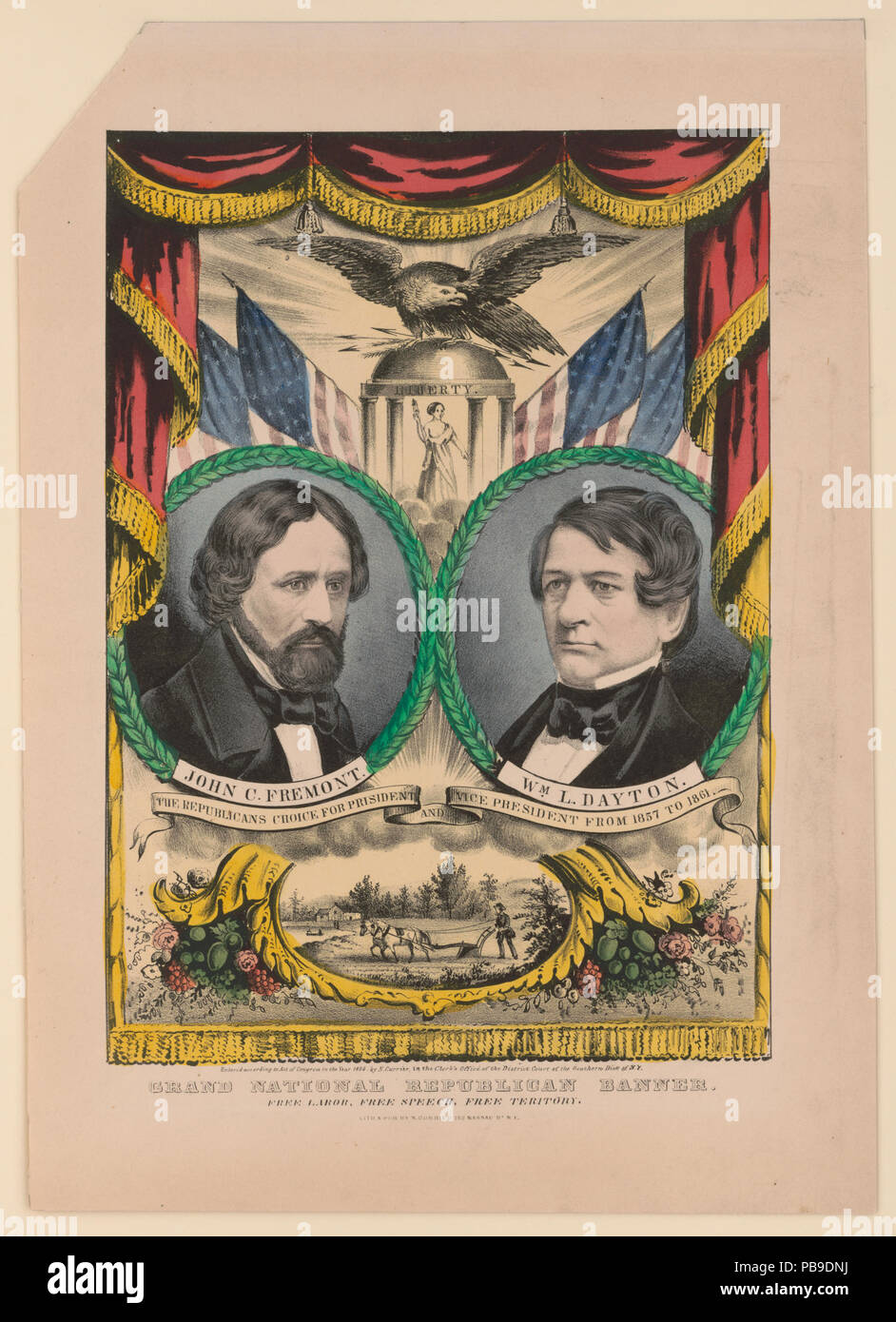 725 Grand National banner repubblicano- libera manodopera, free speech, territorio libero LCCN2001702118 Foto Stock