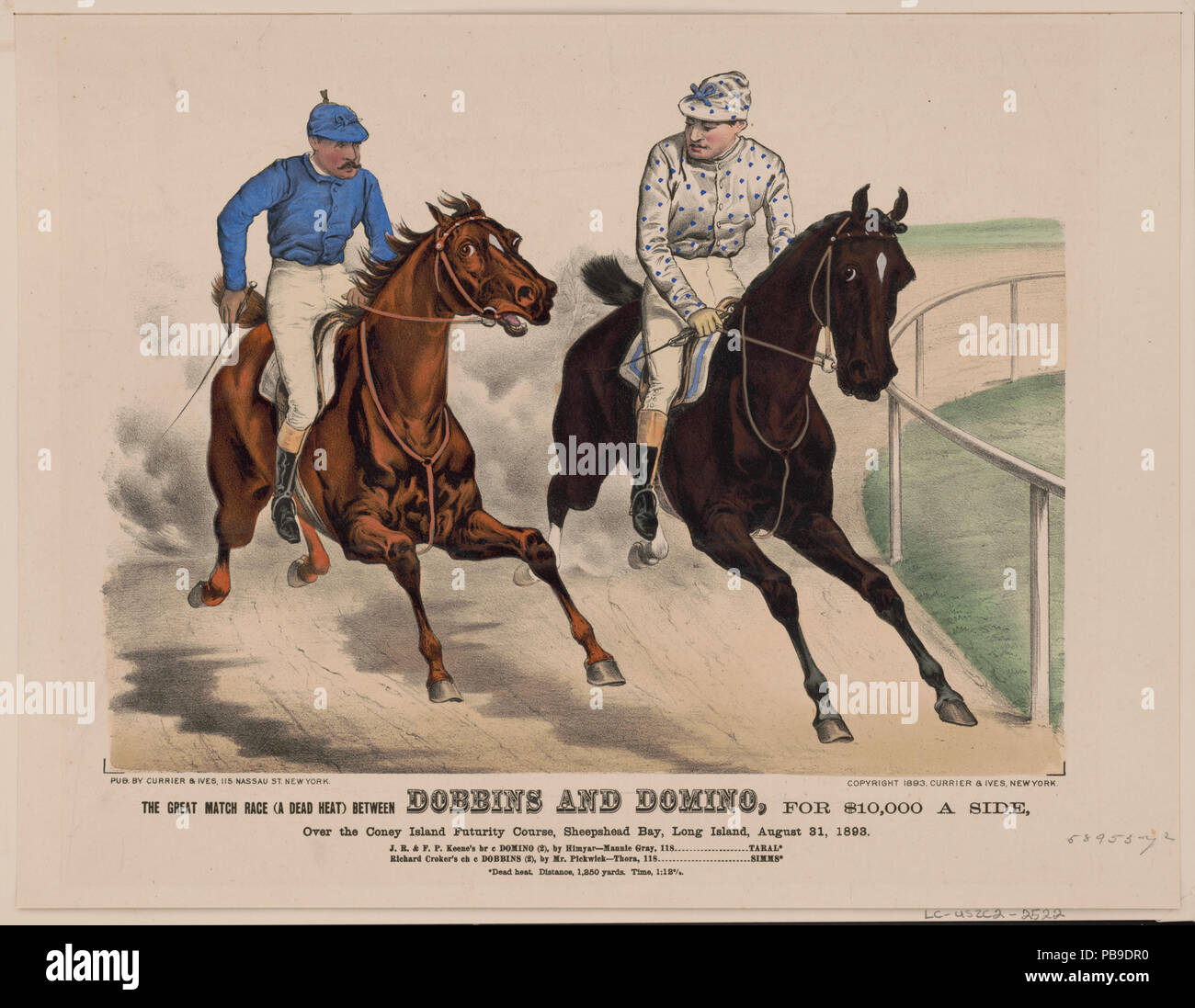 728 Grande match race ( morto un calore) tra Dobbins e Domino per $10.000 un lato- oltre il Coney Island Futurity Corso, Sheepshead Bay, Long Island, Agosto 31, 1893 LCCN2001704278 Foto Stock