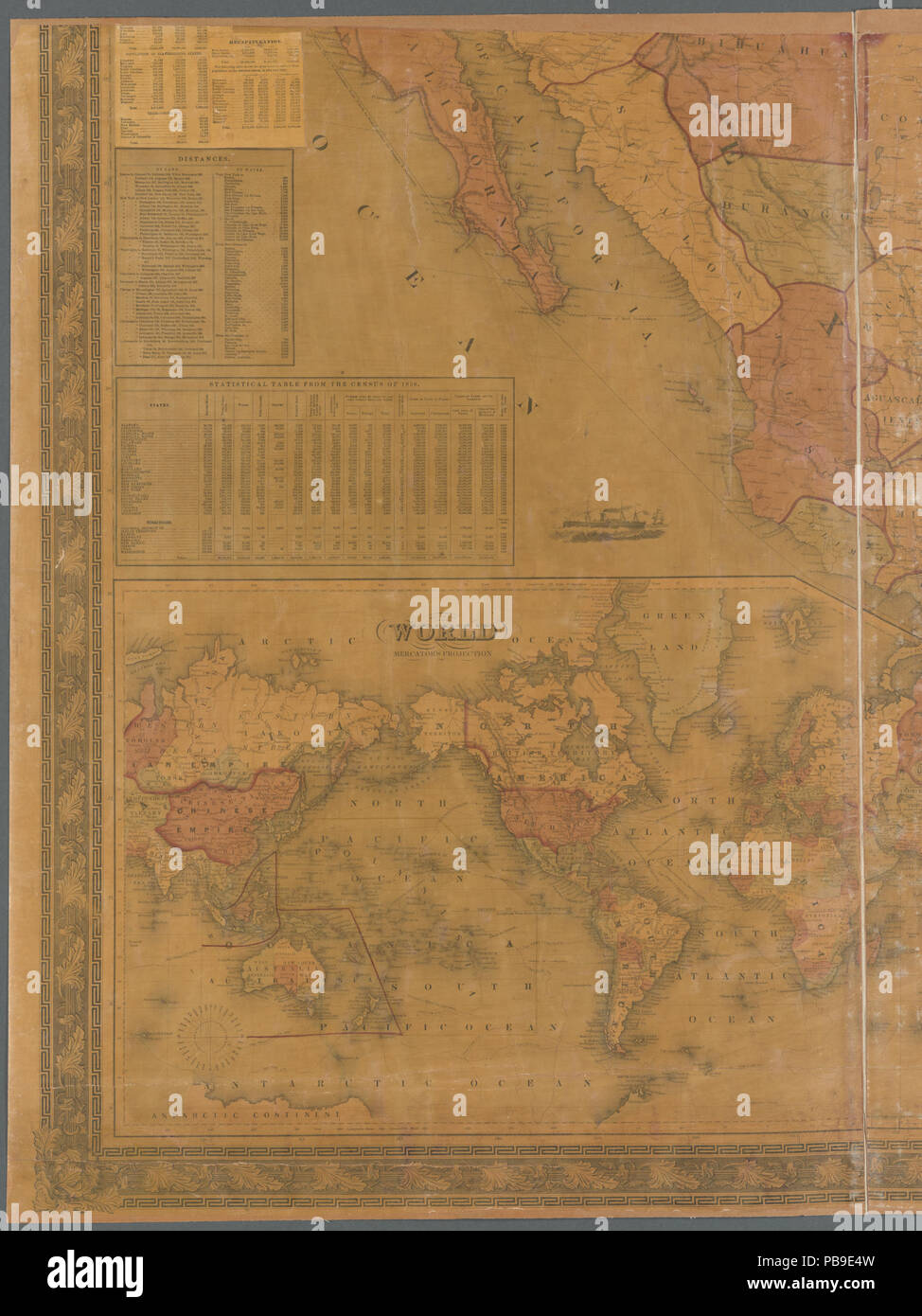 842 Johnson è di nuovo illustrato &AMP; abbellito county map delle repubbliche di America del Nord, con le isole adiacenti &AMP; paesi (NYPL b20643857-5437657) Foto Stock