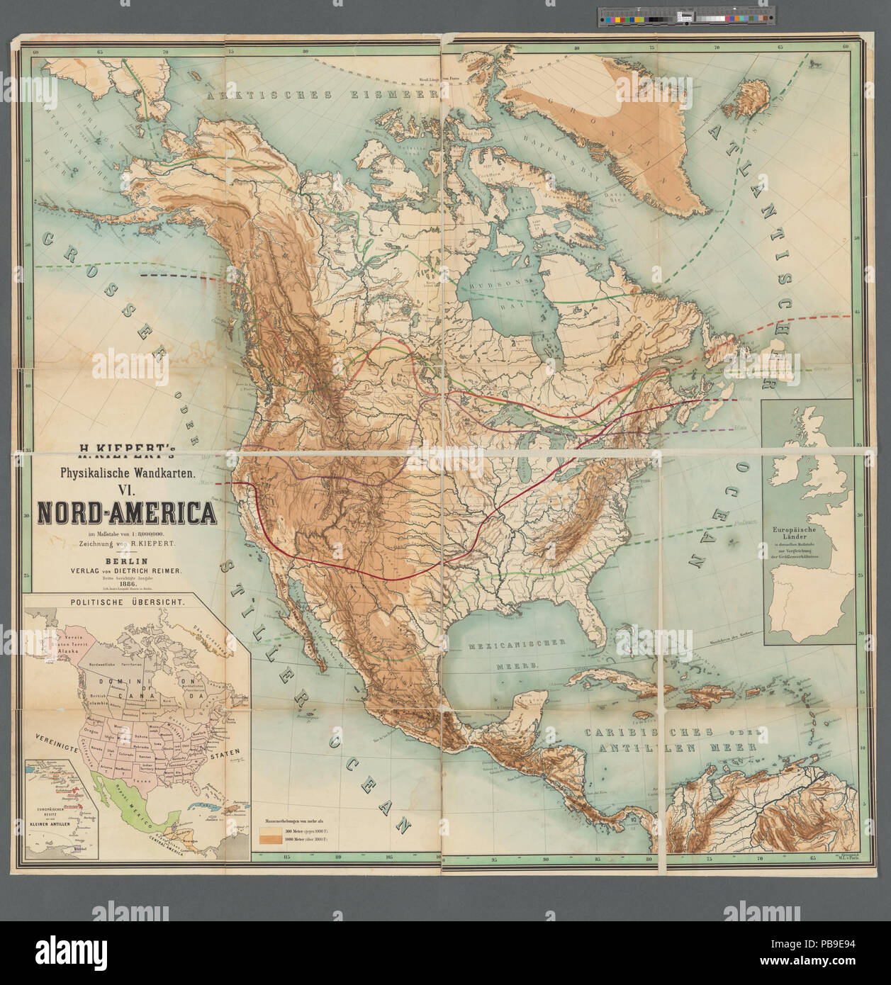 737 H. Kiepert's physikalische Wandkarten (NYPL b20762154-5437641) Foto Stock