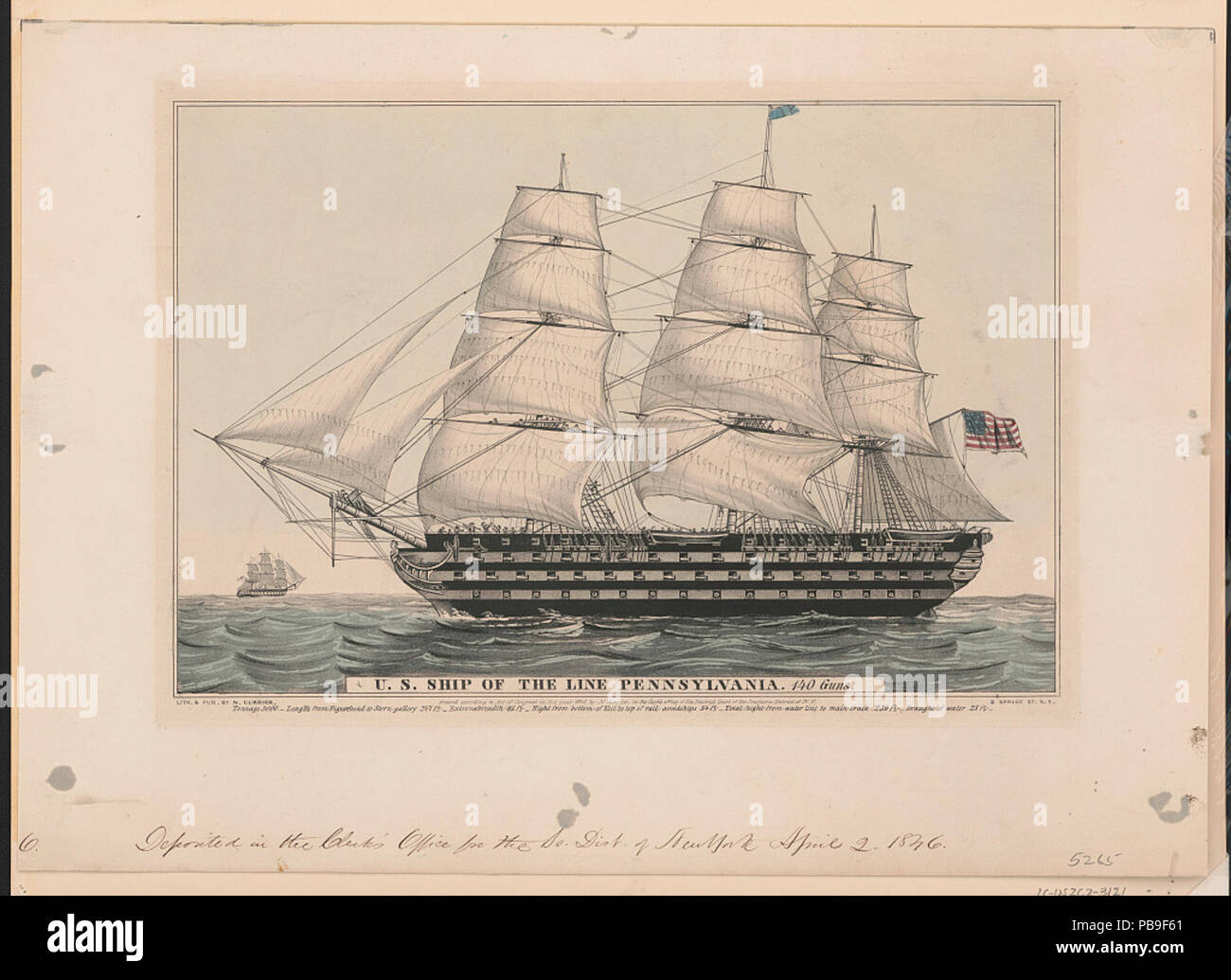 1786 U.S. nave di linea Pennsylvania- 140 cannoni LCCN2002698107 Foto Stock