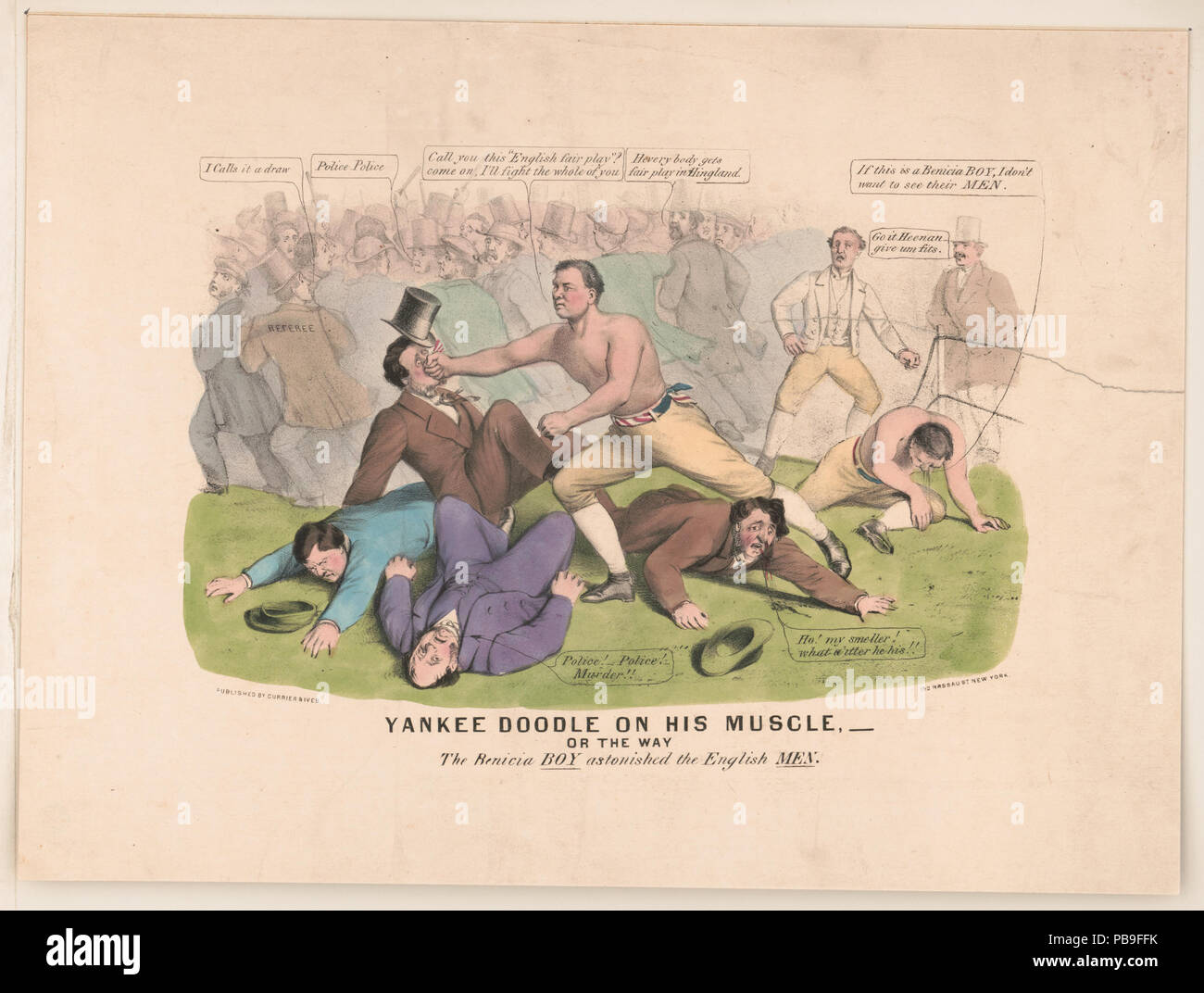 1874 Yankee Doodle sul suo muscolo- o il modo in cui il ragazzo Benicia stupito l'inglese uomini LCCN2002698883 Foto Stock