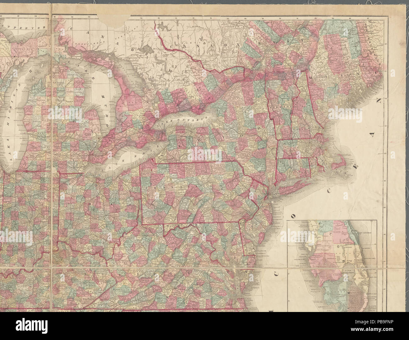 929 Lloyd's nuova mappa degli Stati Uniti, la Canadas e New Brunswick (NYPL b20643951-5553832) Foto Stock