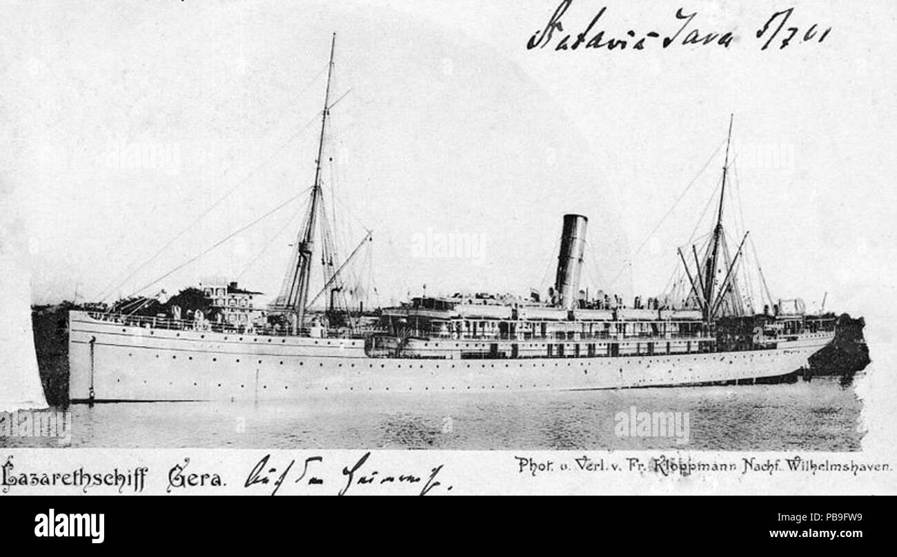 889 Lazarettschiff Gera (Batavia, Java, 1901) Foto Stock