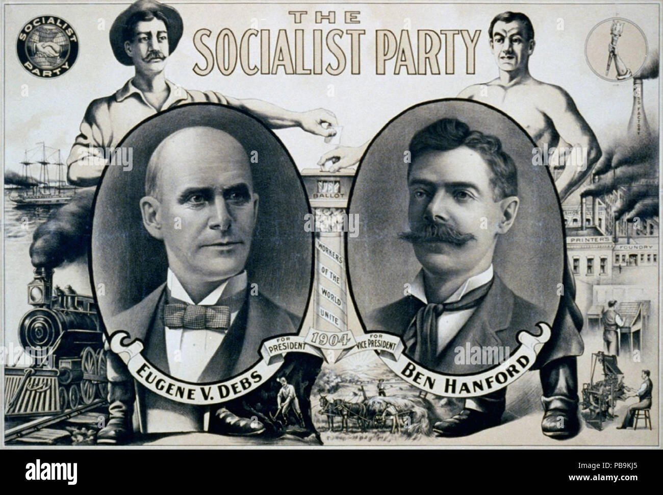 1548 Partito Socialista Eugene Debs 1904 campagna di manifesti Foto Stock