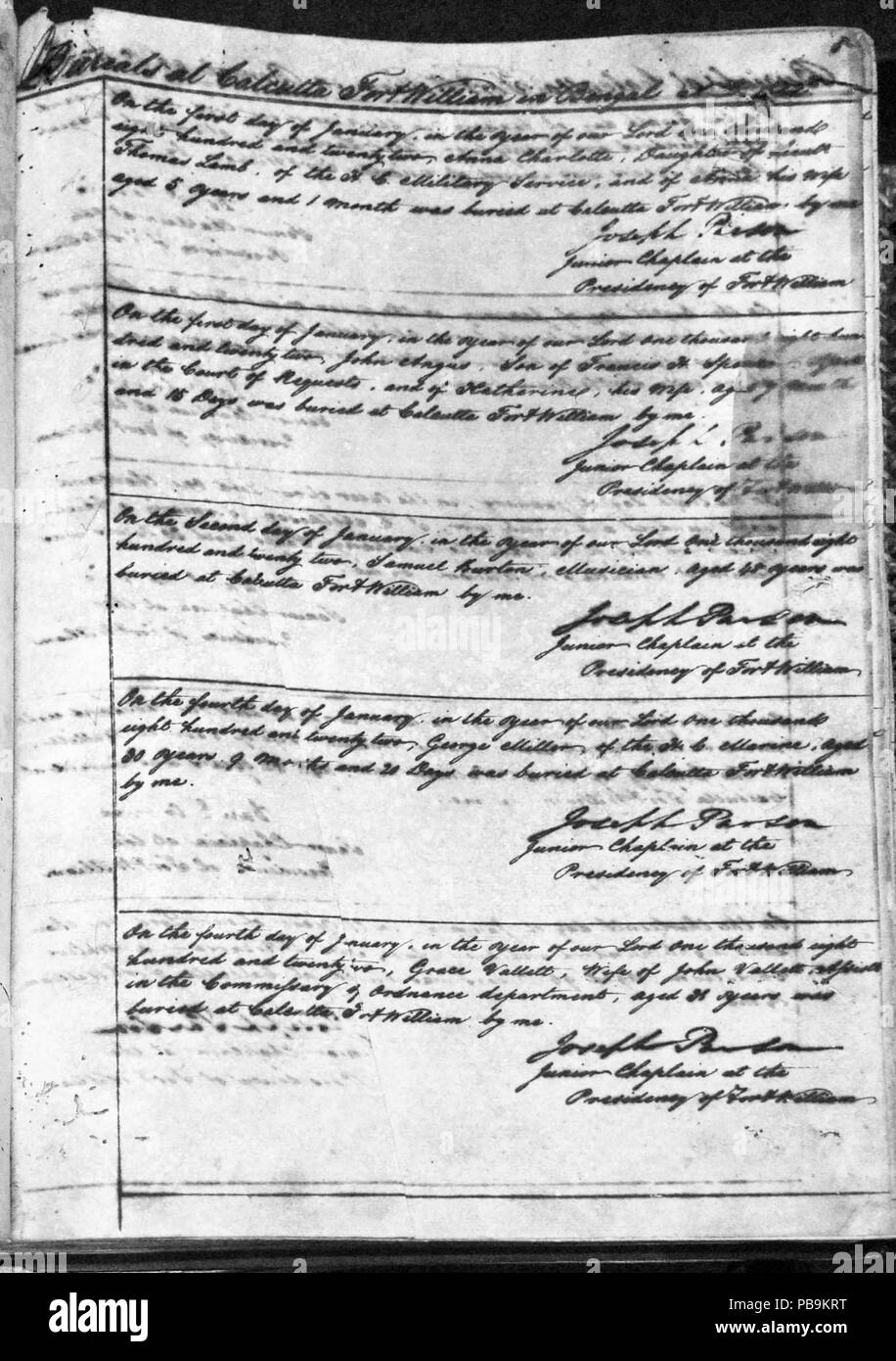 1575 StJ sepoltura 1822 p1 Foto Stock