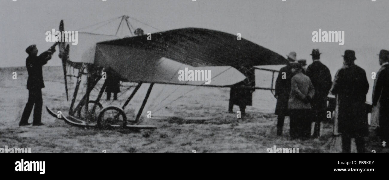 1544 Slavorosoff's Caproni Ca.16 a Taliedo, Milano, Italia, prima di partire per il raid Milano-roma, 1913 Foto Stock