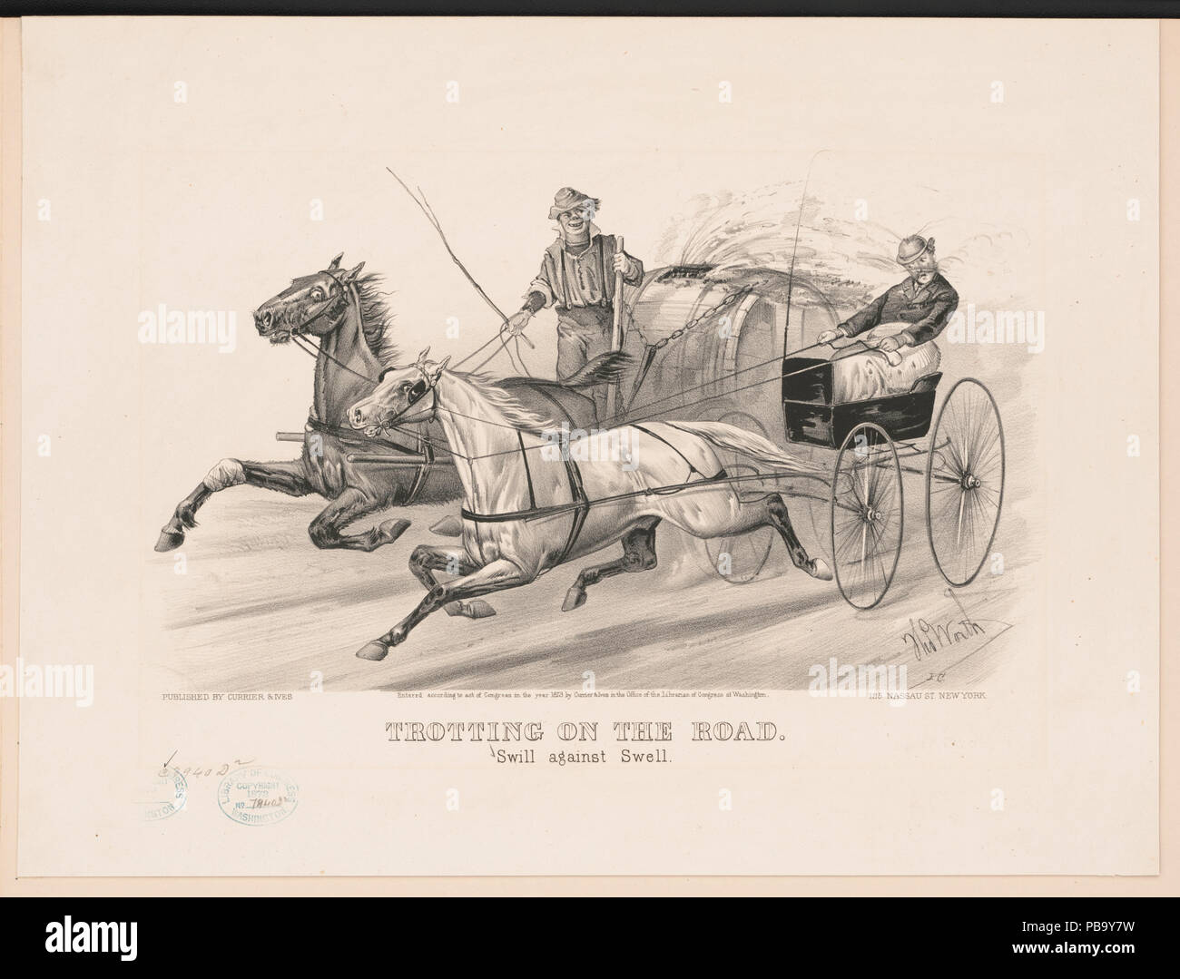 1775 trottare sulla strada- broda contro gonfiarsi LCCN2002697400 Foto Stock