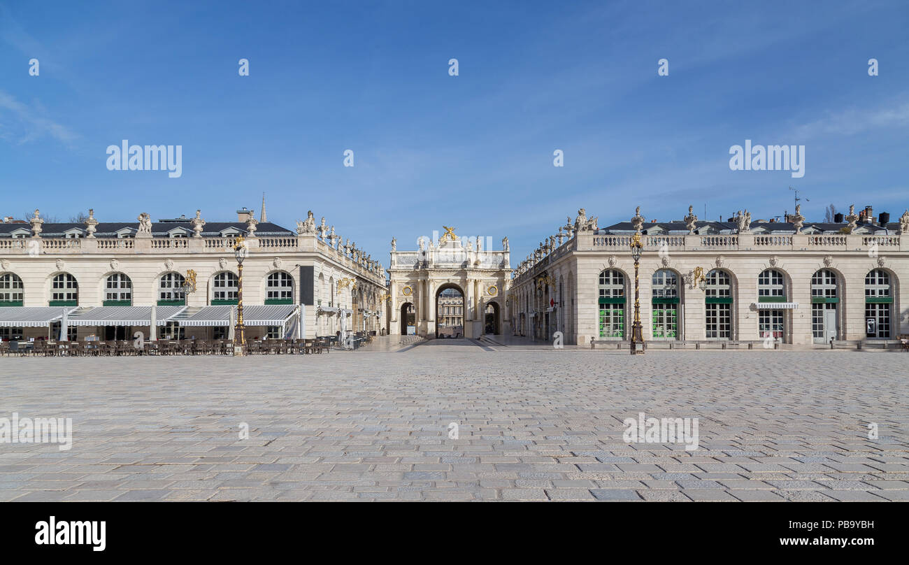 Place Stanislas Nancy Francia al blue sky. Foto Stock