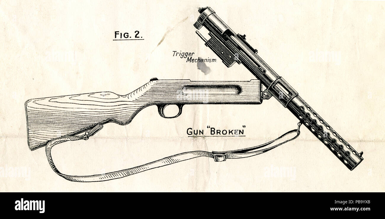 Report di intelligence intitolato ,'Maschinenpistole 18, 1 (p.f. 18.1)" Foto Stock